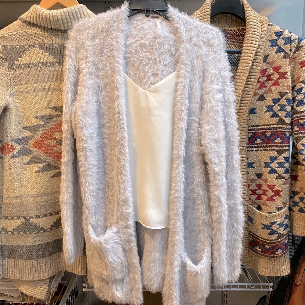 Free People Fuzzy Cardigan EUC